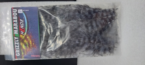 GM-336 - GRIZZLY MARABOU-LIGHT GREY